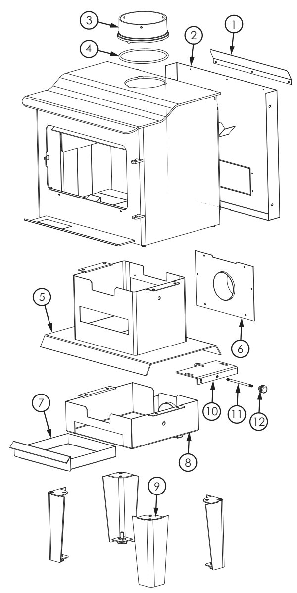 Repair Parts 1 Diagram and Parts List for VG1120-L  US Stove Company Heating Stove